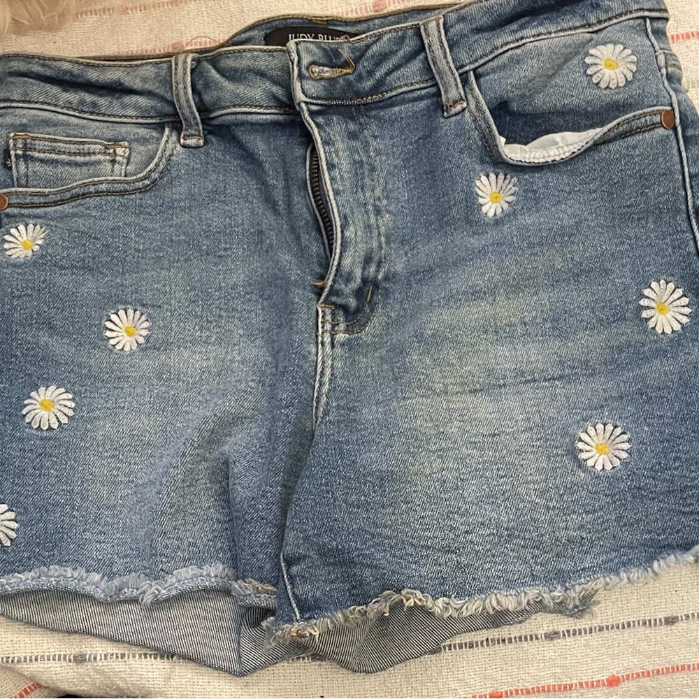Judy Blue Daisy Embroidered shorts size L